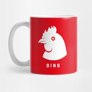 Stylized minimal design of a rooster. Art for chicken fans in white ink Mug